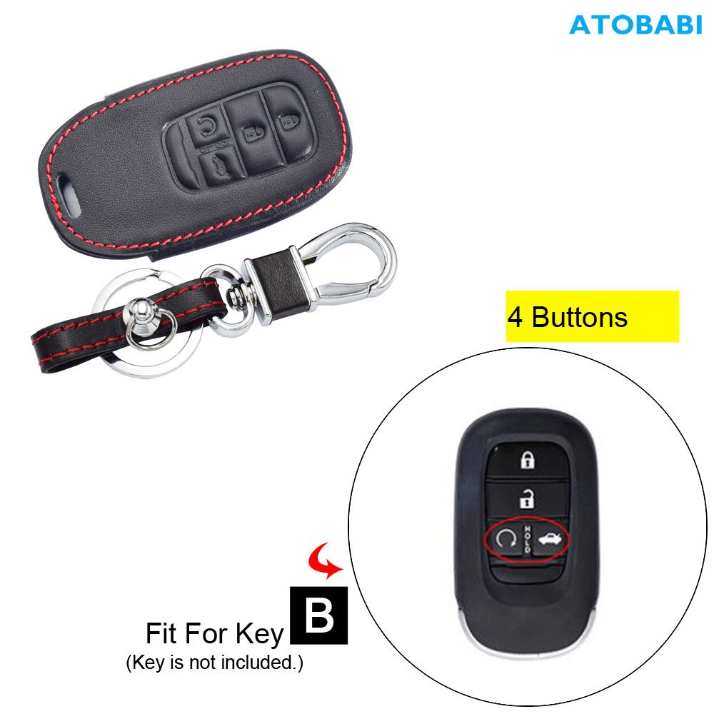 Leather Car Key Cover Bag For Honda Cr-V Crv Civic Accord Pilot Hr-V Pilot Sport Remote Fobs Shell Case Accessory