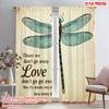 2pcs 2D Flat Printing Curtains Dragonfly Love Fly Beside Polyester Without Electricity All Season Party & Holiday Decor Perfect