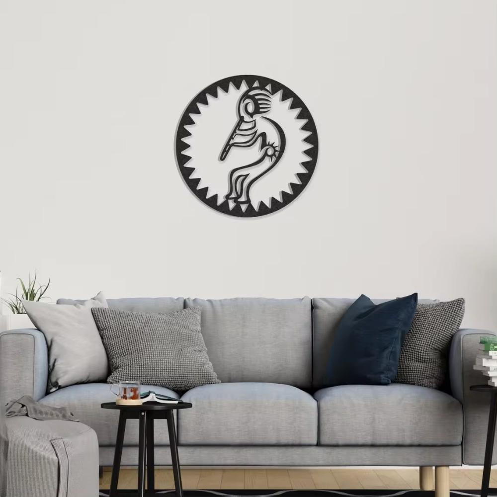 Metal Wall Art Kokopelli Design Native American Cultures Decor Geometric Wall Hangings Stylish Home Metal Decoration
