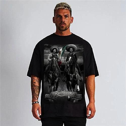 Villa Zapata Los Generales Revolucion Mexicana black  t shirt 100% silk screen XS