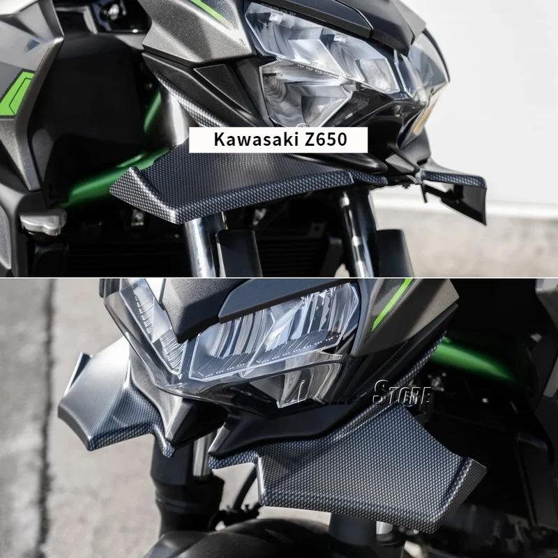For KAWASAKI Z650 z650 Z 650 2021 2022 2023 2024 Motorcycle Sport Downforce Naked Front Spoilers Aerodynamic Wing Deflector Kit