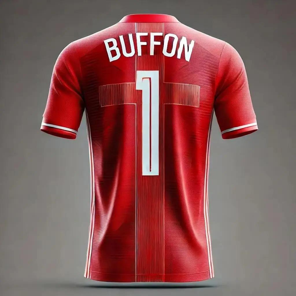 New Italian Football Jersey Buffon Men S Football Training Top Breathable Short Sleeve T Shirt with Number Jersey Trendy Jersey