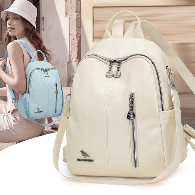 Schoolbag1011 New retro soft leather women's backpack large capacity multi-purpose backpack fashionable versatile travel schoolbag wholesale