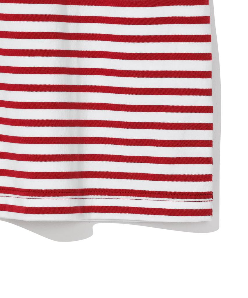 BEENTRILL Ovales Wappen Gestreiftes T-Shirt (rot)