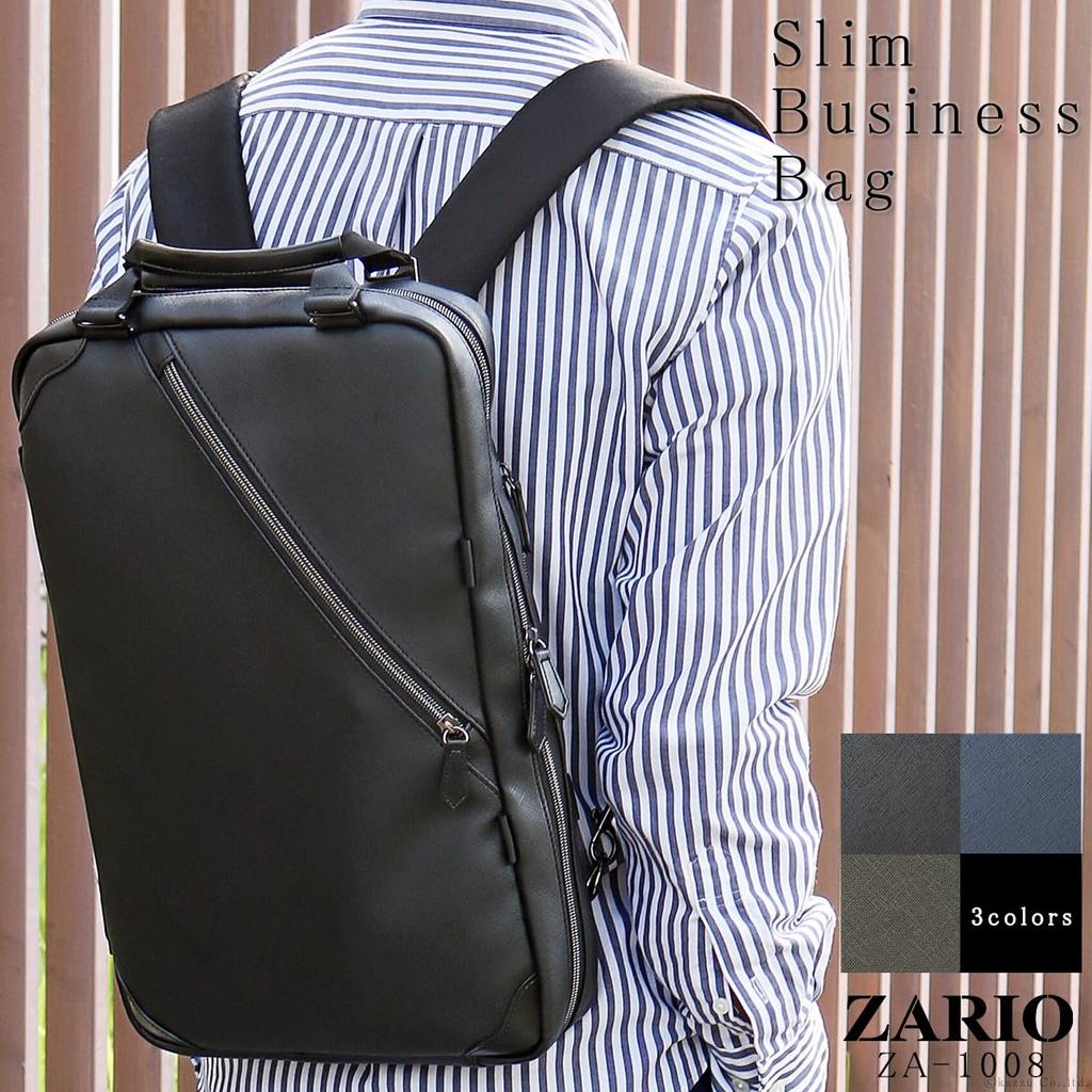 Bolsa de Negócios Masculina Zario, Tamanho A4, Couro Sintético Estilo Saffiano, Mochila de Negócios Versátil 2 Vias para o Dia a Dia [ZA-1008] (Marinha)