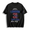 Vintage London No.31 England Distressed Casual Short Sleeve Tee Pure Cotton T-shirt