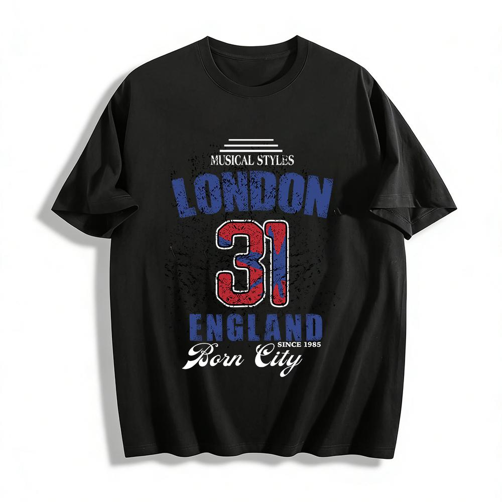 

Винтажная футболка с коротким рукавом London No.31 England, потертая, повседневная, из чистого хлопка XXS