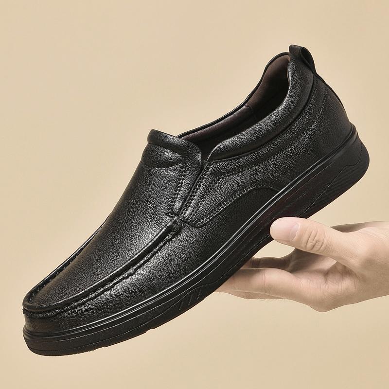 Moccasin Loafers Men Slip On Driving Shoes Soft Grained Uppers Elastic Gores Hand Stitched Apron 38-44