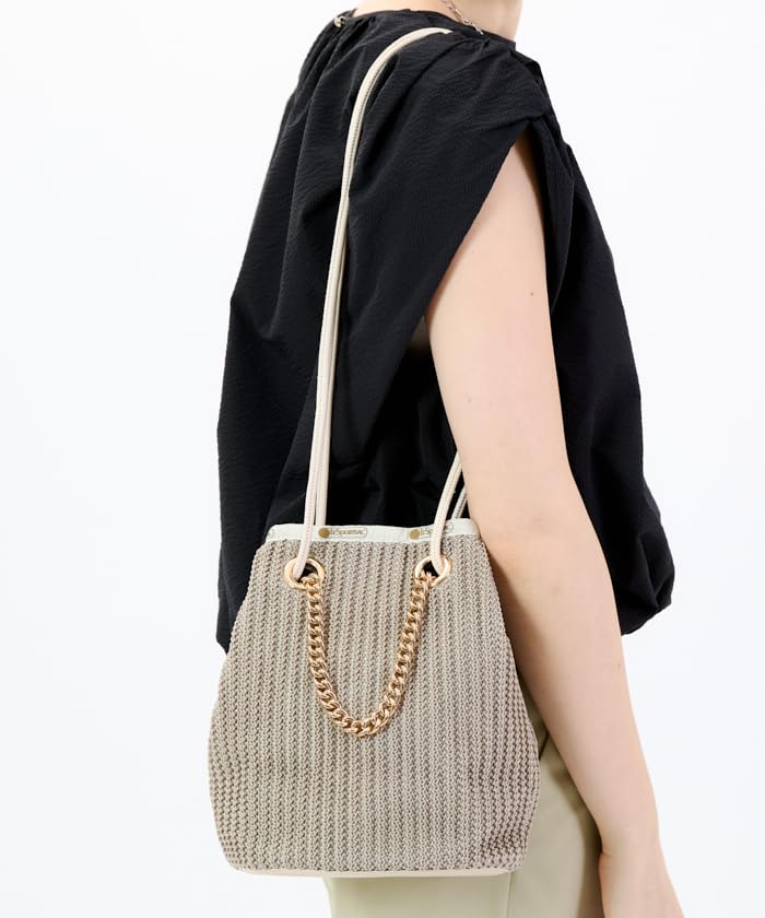 Official Tote Bag CHAIN CROCHET SM Beige Crochet [LeSportsac] BUCKET/1364 Women's