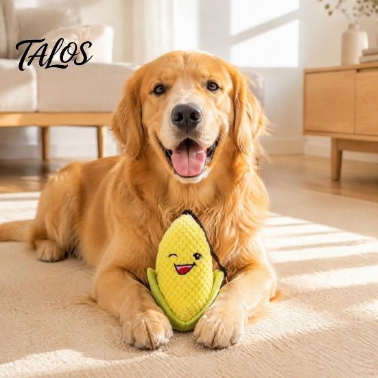 Soft Bite Resistant Dog Plush Corn Toy, Squeaky Chew Crinkle Stuffed Safe Toys for Puppies Puppy Teething Toy Small To Medium Dogs Funny Boredom