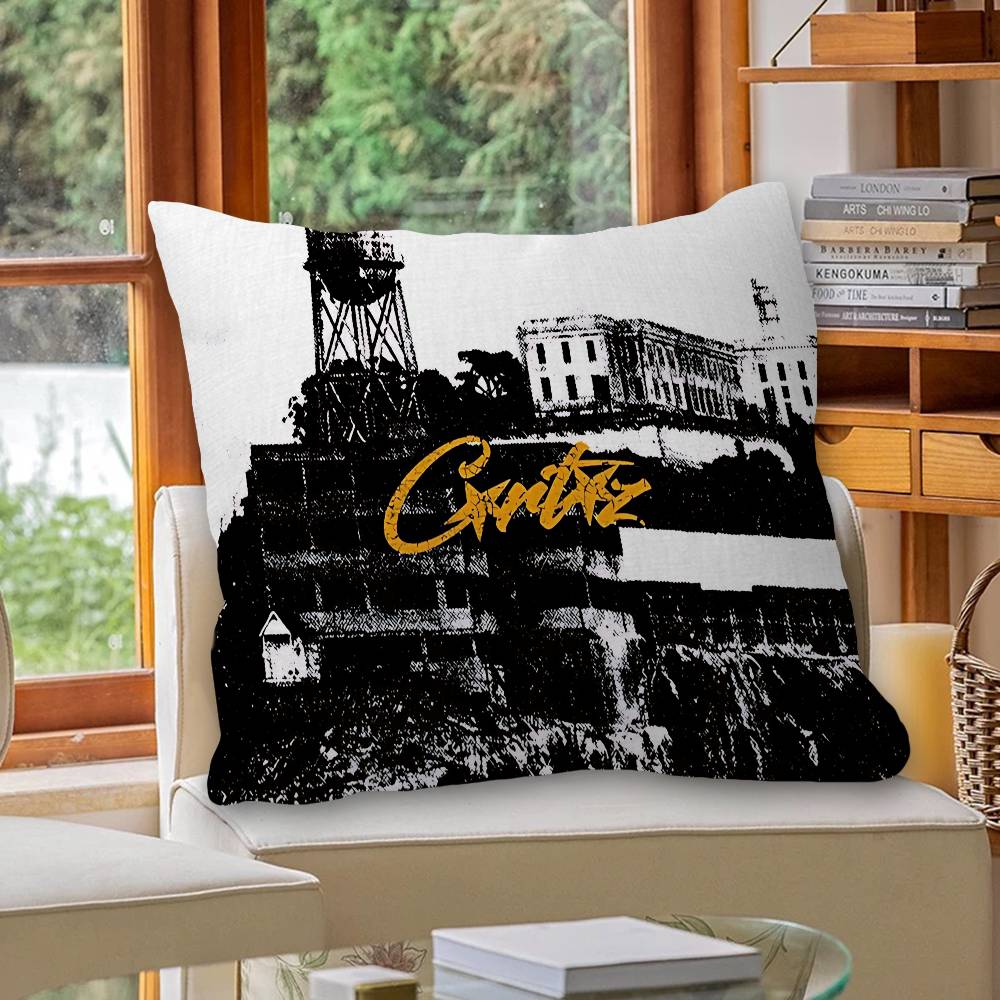 Devil's Island English C-Corteiz Office Cushion Pillowcase Car Cushion Cover45X45CM Lumbar Pillowcase Sofa Pillowcover