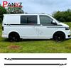 2PCS Car Stickers For Volkswagen VW Transporter T4 T5 T6 Camper Van Side Racing Stripes Graphics Vinyl Decals Auto Accessories