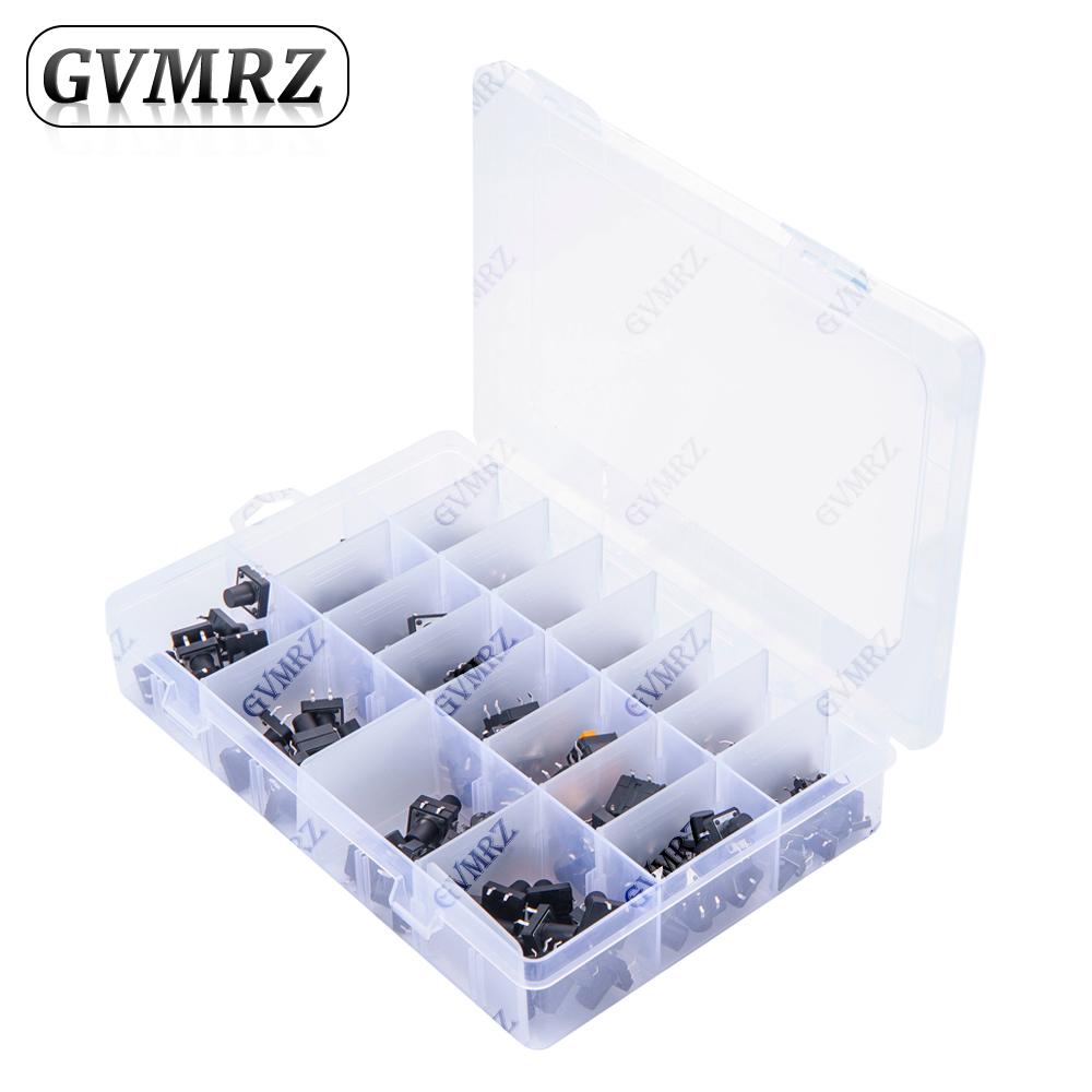 250PCS 20value 4pins 6x6mm 12x12mm 5/6//8/9/10/11/12/13mm Tactile button switch micro instant classification Assorted kit 