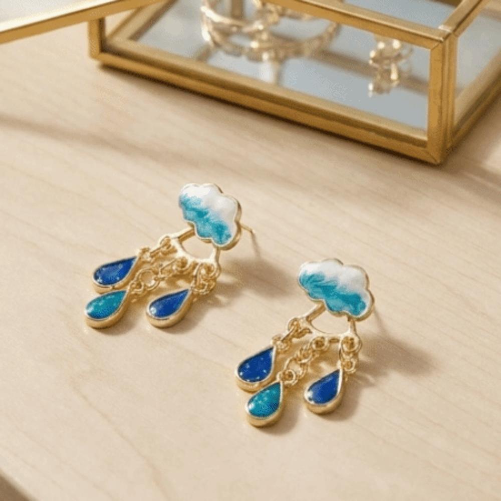 Exquisite Design Cloud Glitter Earrings Zinc Zinc Alloy Dangle Earrings Cute Raindrop Drop Earrings Parties