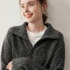 2025 Retro Cashmere Lapel Cardigan: Chunky Knit Short Zipper Sweater for Autumn/Winter