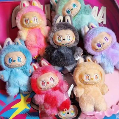 Cartoon Labubu Doll V3 Plush Toy Stuffed Anime Vinyl Face Love Serenity Labubu Doll Bag Pendant Key Chain Birthday Gifts Girl
