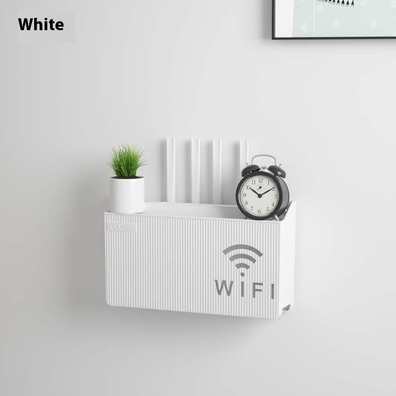 

1 шт. настенный беспроводной маршрутизатор Wi-Fi, полка, ящик для хранения, органайзер из АБС-пластика, кабель, кронштейн для питания, органайзер, ящик для домашнего декора 1PC белый