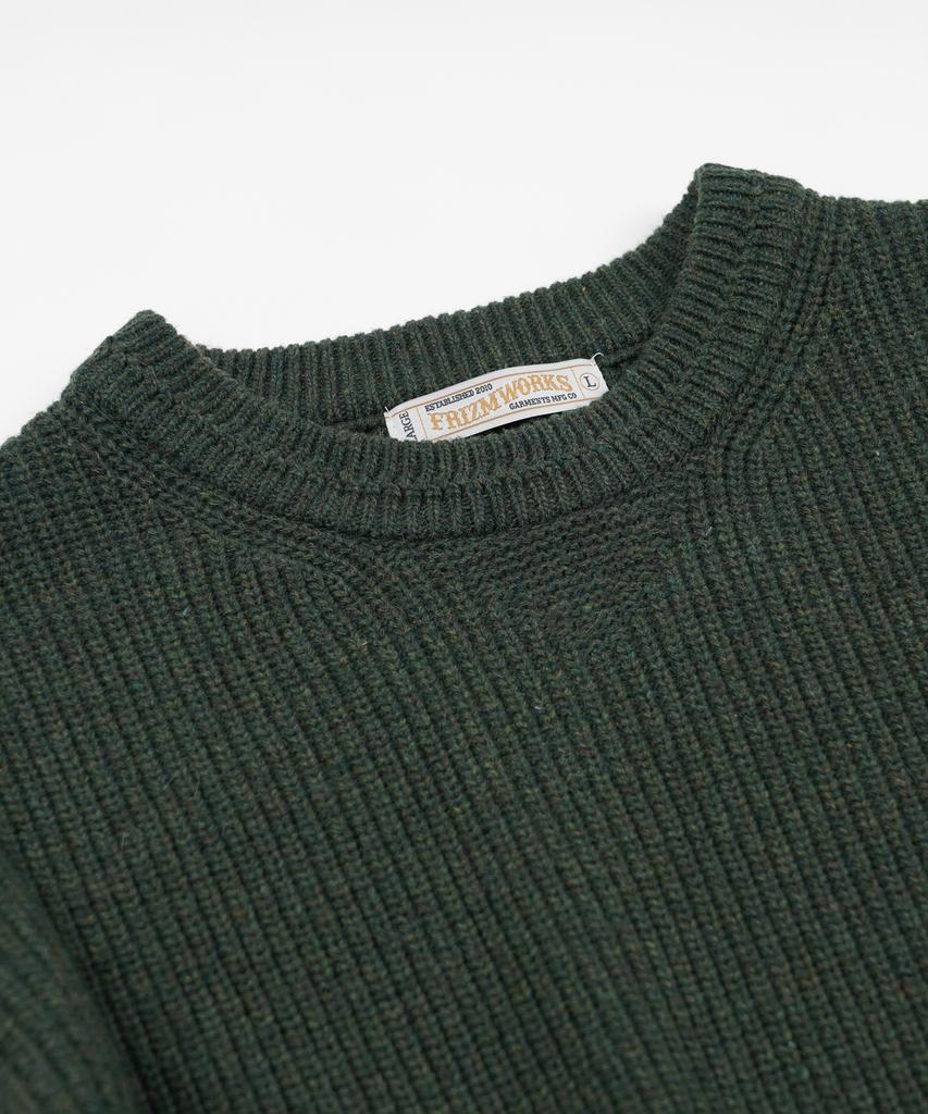 FRIZMWORKS Patch Round Pullover Knit _ Forest Green