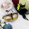 Half Face Halloween Masquerade Mask Party Costume Props Feather Mask  Carnival