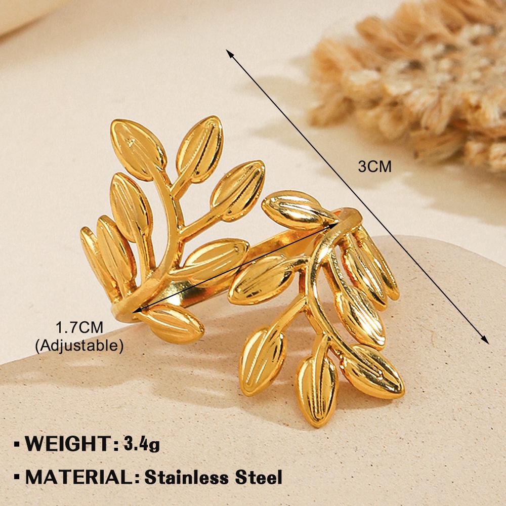 European & American Fashion Stainless Steel Heart-Shaped Geometric Ring - French Retro Style