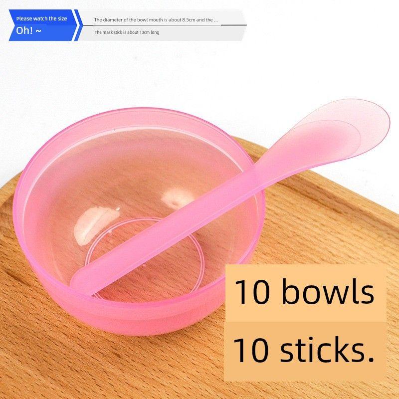 10 Suit Beauty Salon Special Mask Bowl Set Suit Mask Blending Soft Bowl DIY Facial Mask Mixing Stick Mask Stick DIY Facemask Tools