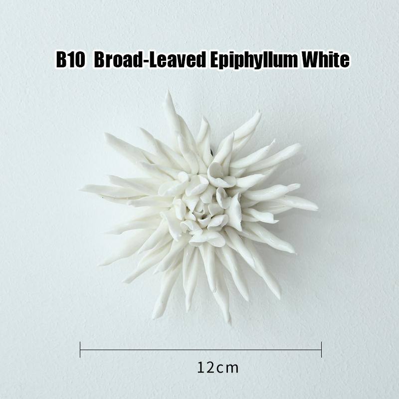 Creative Ceramic Flower Wall Decoration Ceramic Lily Flower Wall Hanging Crafts Home Livingroom TV Background Decor Ornaments