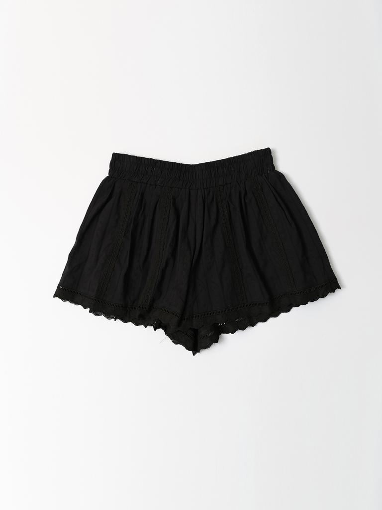 STAY WITH ME Cotton Lace Shorts_Black