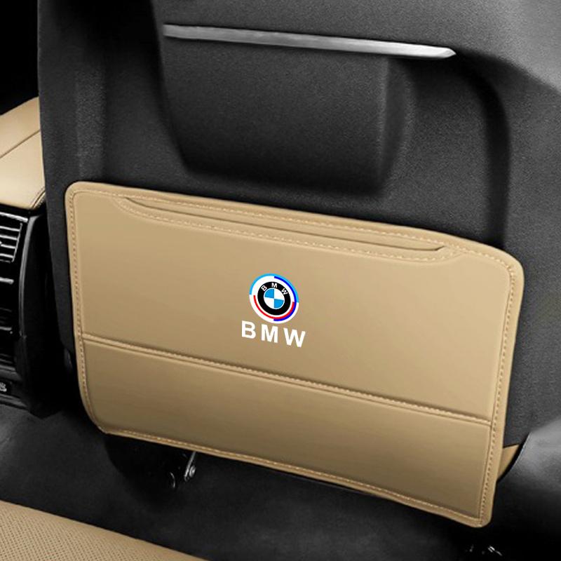 For BMW 50th Anniversary E46 E90 F30 G20 F10 X1 X3 X5 X6 PU Leather Car Seat Anti-kick Pad Dust-Proof Protection Mat Accessories nlvc53