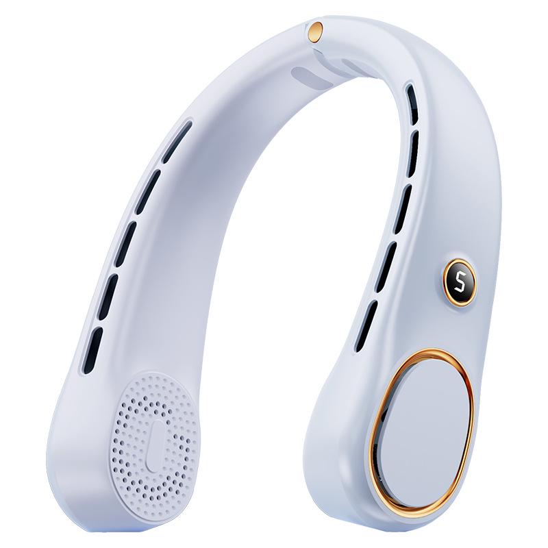 

USB Rechargeable Neck Hanging Fan with Long Battery Life - Silent and Portable for Office Use Silent Large Wind with Smart Display