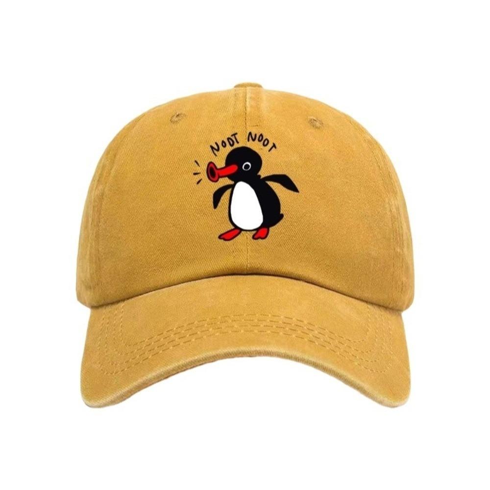 Fashion Adjustable Washed Baseball Caps Lovely Penguin Sun Protection Sun Hat Breathable Penguin Cap Sports