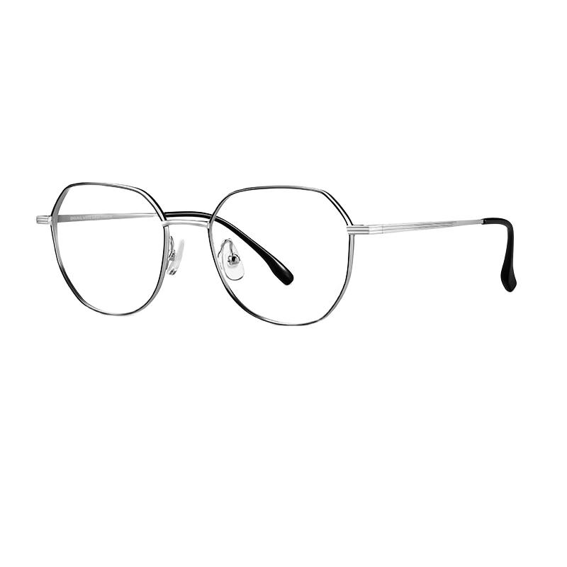 Helen Keller Unisex Semi-Titanium Alloy Polygon Eyeglass Frame