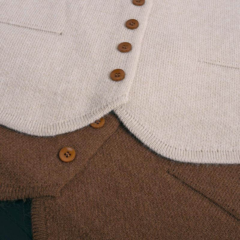 Korean Version of the Solid Color Inner Waistcoat Autumn and Winter Jacket, V-neck Single-breasted All-match Soft Suit Knitted Vest Women 078J10