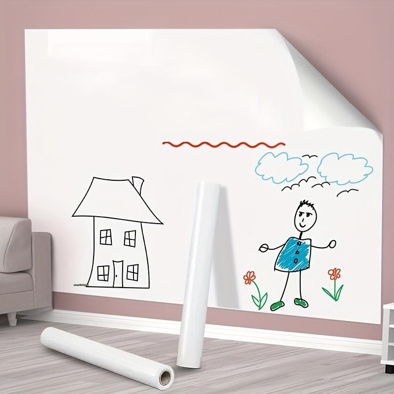 Samolepicí bílá tabule - Odnímatelná bez zbytků, Filmová stěna pro psaní stíratelným fixem pro domácí kancelář, učebnu, Víceúčelová prezentační deska