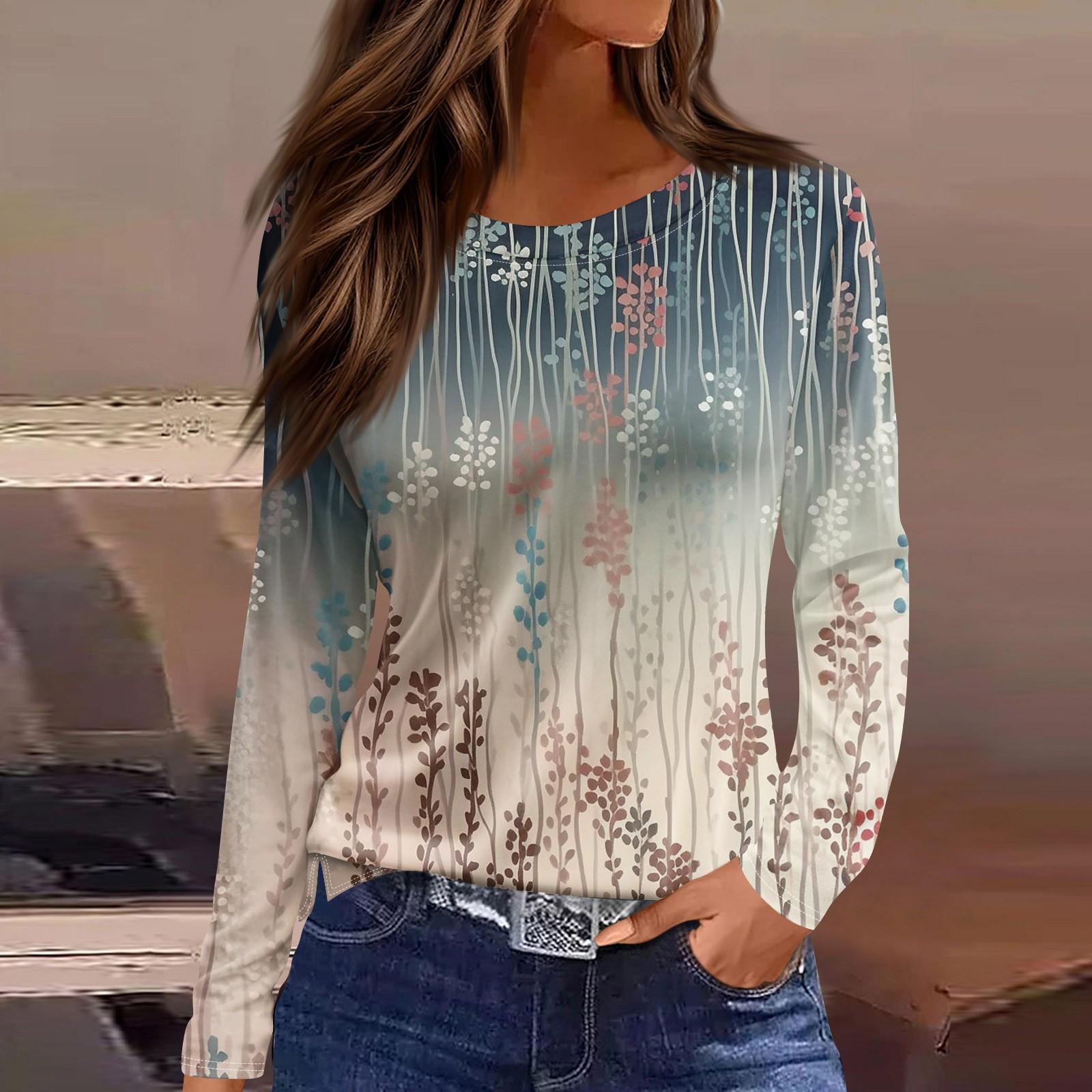 

Женская модная повседневная свободная футболка с разрезом и круглым вырезом с длинным рукавом с принтом, женский топ L зелёный