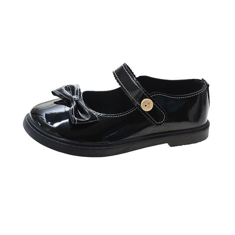 Fashion 2024 Spring Autumn New Lovely Pumps for Woman Round Toe Low Heel Mary Janes Shoes with Butterfly-knot Comfortable for Daily