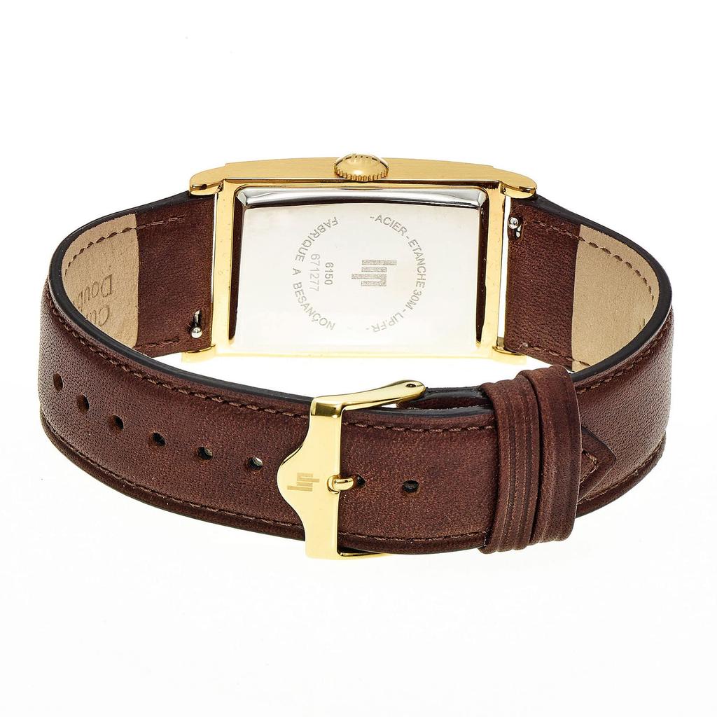 Authorized Distributor Lip Watch Lip671014 Churchill T18 Gold Dark Brown Leather [LIP] Men's