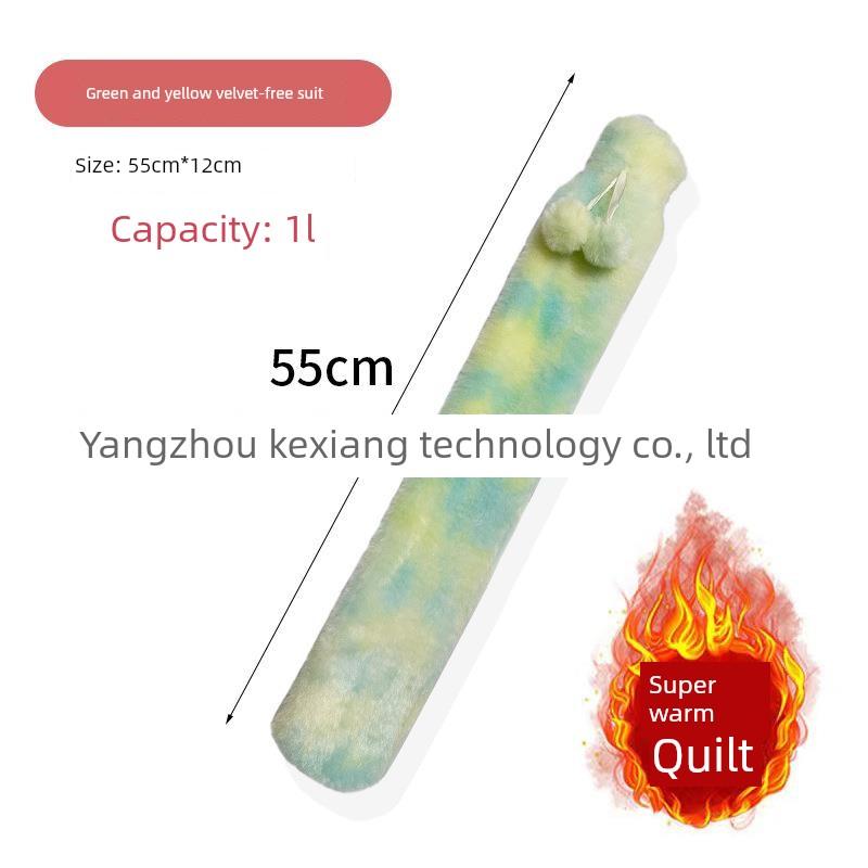Plush Long Hot Water Bottle for School, Extended Length for Dormitory, Warm Bed, Water-Filled, Cute, Large Size, Extra Large Size