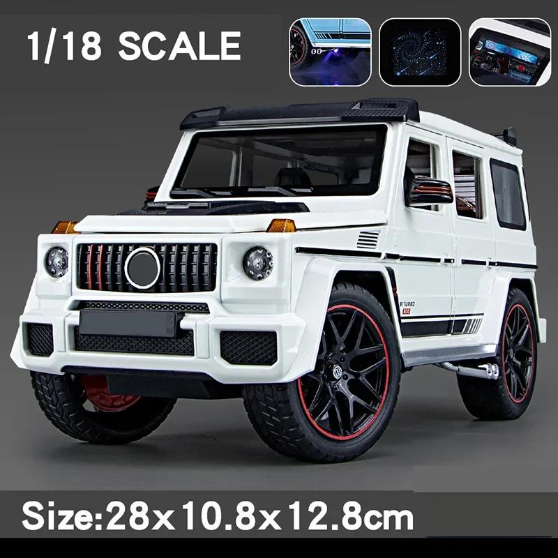 1/18 Large G800 SUV Off-road Alloy Model Car Sprayable Toy Car Diecast Vehicle Model Toy Sound Light CarBirthday Gift For Kids