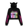 Hot Anime K-Pop Demon Hunters Saja Boy Crop Tops Cat Ears Sweatshirt Long Sleeve Girls Fashion Hoodie