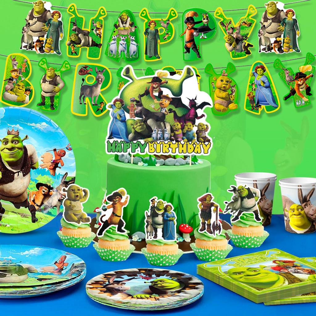 112 Pezzi Articoli per Festa di Compleanno Cartoni Animati, Set Tavola Decorazioni Festa-Palloncini Cartoni Animati Striscione Sfondo Piatti e Altre Decorazioni Festa a Tema Cartoni Animati