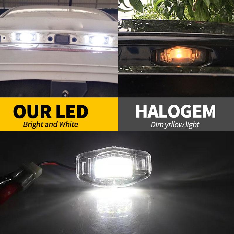 2pcs 6000K LED License Number Plate Light White For 2013-2015 9th Gen Honda Civic Sedan (not for DX model) Pilot 2003-2008