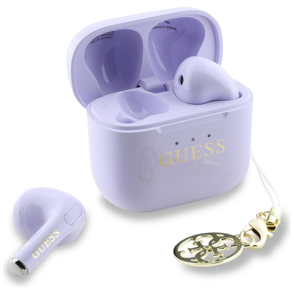 Guess Glossy Effect Printed Classic Logo & Charm Lavender TWS Headphones