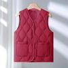 Spring, Autumn and Winter Down Cotton Vest Women's Light and Warm Vest Vest Loose Short Cotton Jacket Liner Elderly Man