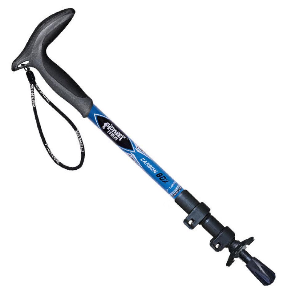 

Ручка походная палка Старик изгиб шеста ручка сверхлегкая короткая трехсекционная выдвижная 80% углеродного волокна костыль снаружи замок синий