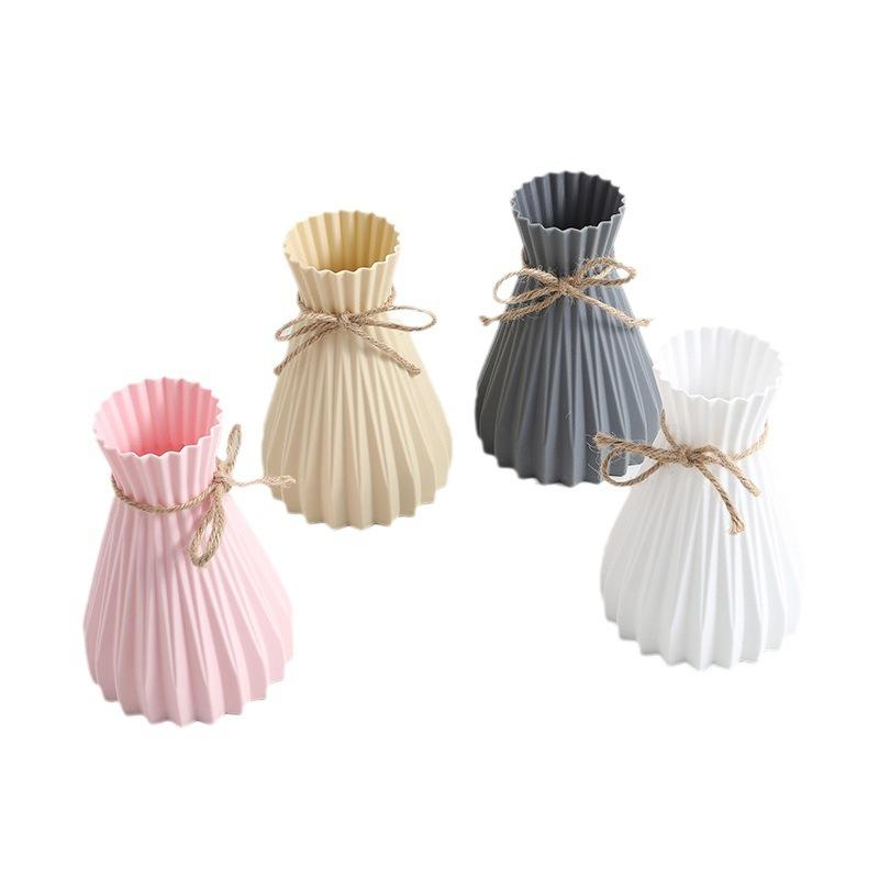 Creative Hemp Rope Closure Simulation of Flower Arrangement and Ceramic Plastic Vase