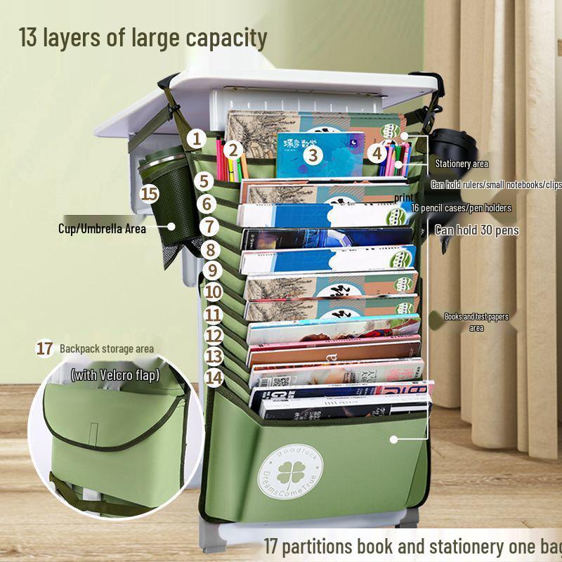 Large Capacity Hanging Bedside Book Bag - Ideal for Middle & High School Students