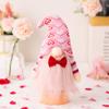 Pink Heart Plush Doll 22cm Valentine's Day Decoration Couple Figurine Gift with Red Bow Soft Stuffed Toy for Romantic Home Decor