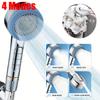 4 Modes Massage Shower Head Button Switch Large Flow Anti-bifurcation Silicone Water Outlet Water Saving Bathroom Shower Head