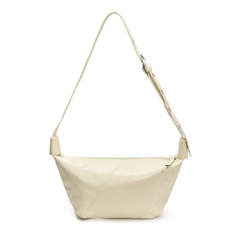 

Женская сумка-багет большой вместимости, женская летняя новинка 2025, модная сумка-пельмень из мягкой кожи, повседневная модная наплечная сумка-мессенджер белый