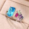 Exaggerated Luxury Zircon Open Finger Ring with Niche Design and High End Feel